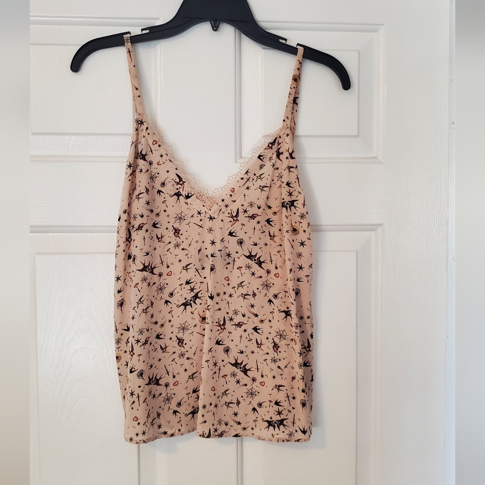 The Kooples tattoo print blush camisole